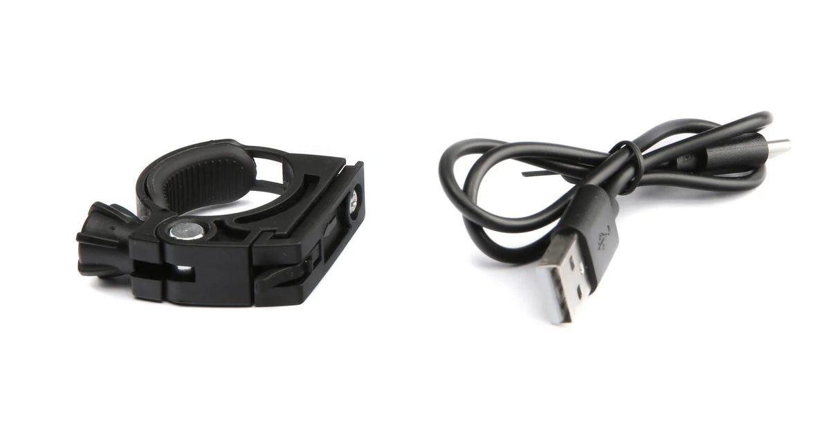 Lygte SMART DUE 200 LED LUMEN Front alu/sort USB-C SuperFlash 200LM